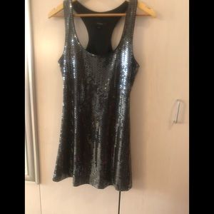 Express gray sequin dress. Racerback mini dress. Gray. Excellent condition.